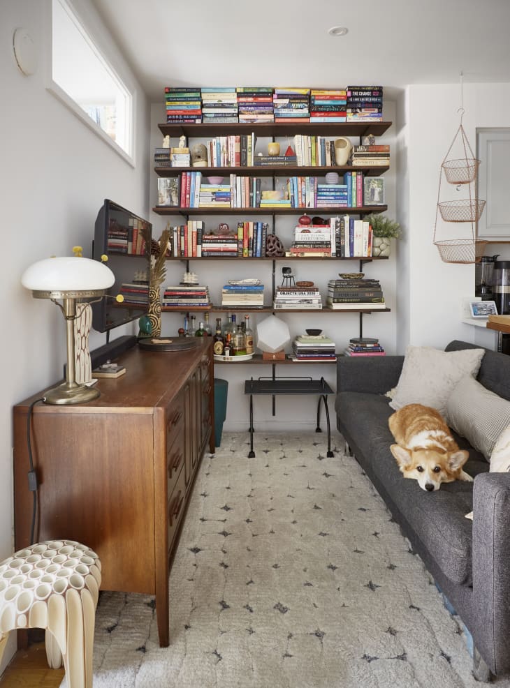 450 Square Foot NYC Rental With Budget Book Storage Solutions